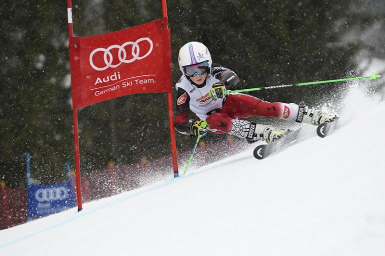 In Aktion beim DSV Schülercup-Finale Riesenlalom U14 am 08. März 2019.