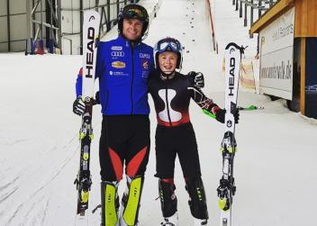 Ich hatte die tolle Gelegenheit, mit Alexis Pinturault zu trainieren. Was für ein großartiger Tag, vielen Dank an Alexis und sein Team!